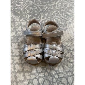See Kai Run Silver Sandals Girls 8